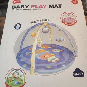 Tummy Time Activity Mat Baby Play Gym Mat With 4pcs Soft Brachiosaurus Dinosaurs